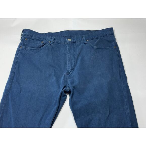 Levi's 513 Men's Slim Straight Leg Navy Blue Denim Jeans - Size 36x34 - Picture 3 of 7